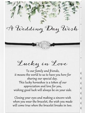NWT Lucky in Love Silver Horseshoe Charm Bracelet Wedding Wish Bracelet - Qty 2